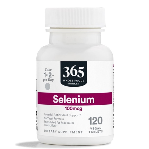 [BRSWGZQBOUHWG2T2] 365 by Whole Foods Market, Selenium 100mcg, Vegan, 120 Tablets