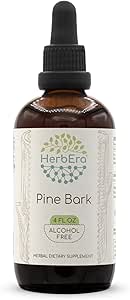 [BRSWGY36OYJQ2HTX] HerbEra Pine Bark B120 Alcohol-Free Herbal Extract Tincture, Concentrated Liquid Drops Natural Pine Bark (Proanthocyanidin) Dried Bark 4 fl oz