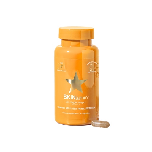 [BRSROY34CEBRMG3V] SKINtamin Vegetarian Collagen Pills | Best Collagen Supplements for Women to Support Skin Firmness and Wrinkles | Skin Supplement Formulated to Help Reduce Blemishes