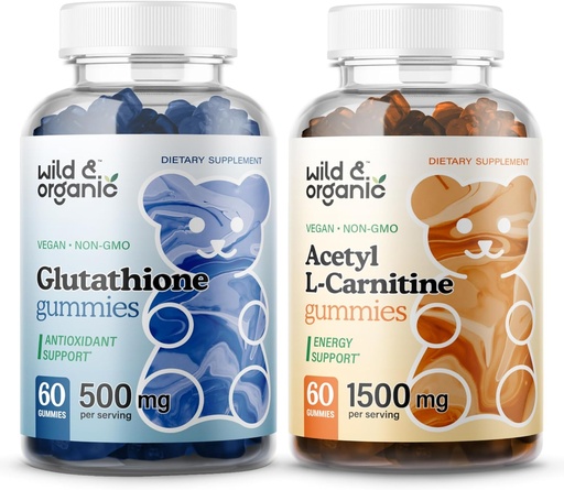 [BRSRAGQ7BANBGCQU] Wild & Organic L-Glutathione Gummies & L-Carnitine Gummies 60 Count