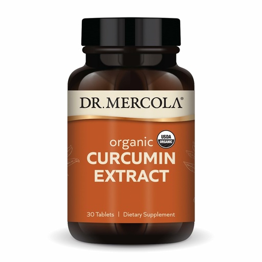 [BRSWYGABPMIQKF3L] Dr. Mercola Organic Curcumin Extract - Supports Cellular Health & Antioxidant Activity - Micronized Curcuminoids - No Black Pepper - USDA Organic - 30 Tablets