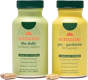 [BRSROFAOPN7G2CDF] Semaine Hormonal Gut Balance Bundle - Support Cellular Energy, Clear Skin & Mood. Ease Bloating & Indigestion, Support Vaginal Health | 1 Month Supply