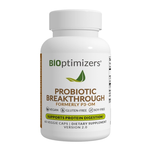 [BRSWGAY2CQHWM2Q2] BIOptimizers Probiotic Breakthrough – Lactobacillus Plantarum OM Probiotics & Prebiotics Health Supplement for Gut, Digestive & Immune Support Probiotics for Women Men Elderly– 60 Vegan Capsules