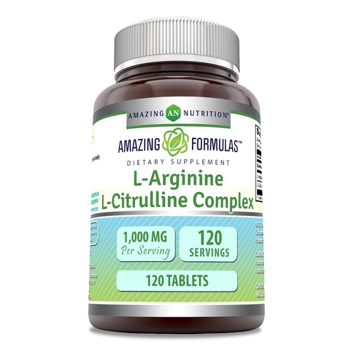 [BRSWKGL6DMHBCAYZ] Amazing Formulas L-Arginine/L-Citrulline Complex 1000mg 120 Tablets Supplement| Non-GMO | Gluten Free | Made in USA