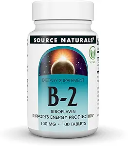 [BRSWIY35BN4BWHYV] Source Naturals Vitamin B-2 Riboflavin 100 mg Supports Energy Production - 100 Tablets