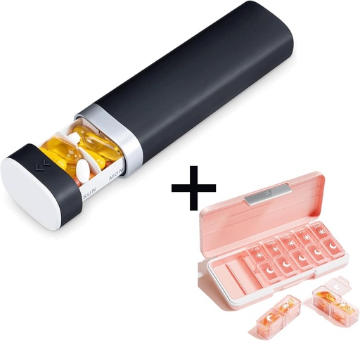 [BRSRAAYRC4DRQ3A6] AM PM Pill Organizer 2 Times A Day, 7 Day Pill Box Weekly Pill Organizer Travel with Separate Container, Portable Daily Medicine Planner Dispenser Case for Vitamin, Fish Oils, Supplements