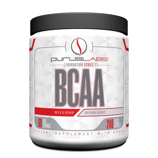[BRSWGGL7CUBW2CTP] BCAA Capsules by Purus Labs Foundation Series | 2:1:1 Leucine, Valine, Isoleucine | for Recovery, Endurance, Strength and Muscle Building | 240 Capsules (60 Servings)