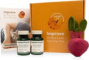 [BRSRM23QBF7R6DLB] Standard Process Kitten Kit - Overall Health Kit for Feline Whole-Body Support - Feline Immune System Support Supplements - Wellness Supplements to Support Kitten Health & Growth - Includes Catnip Toy