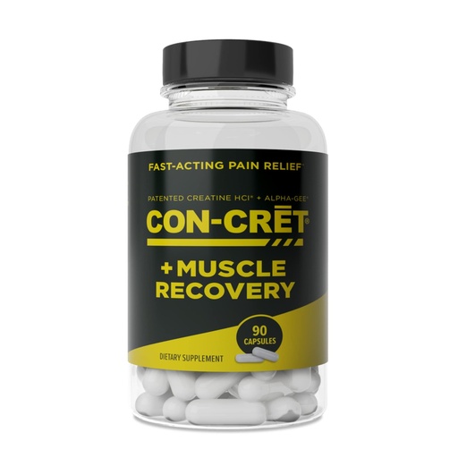 [BRSRMEA6BYFGO2TF] CON-CRET Creatine HCl + Muscle Recovery with Alpha-GEE®, Supports Muscle Recovery, Reduces Soreness, Restores Muscle Health, 90 Capsules