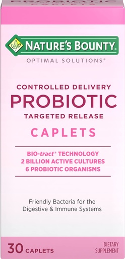 [BRSWI2Y2DEIRS3LC] Nature's Bounty Probiotic, Controlled Delivery Dietary Supplement, Supports Digestive, Intestinal and Immune Health, 30 Caplets, 30 Total Servings