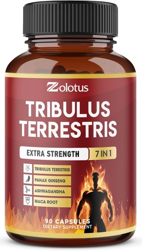 [BRSWYH3QAUPBEDTG] Tribulus Terrestris Capsule con Ashwagndha, Panax Ginseng, Saw Palmetto, Maca, Shilajit - 90 capsule - 3 mesi di fornitura