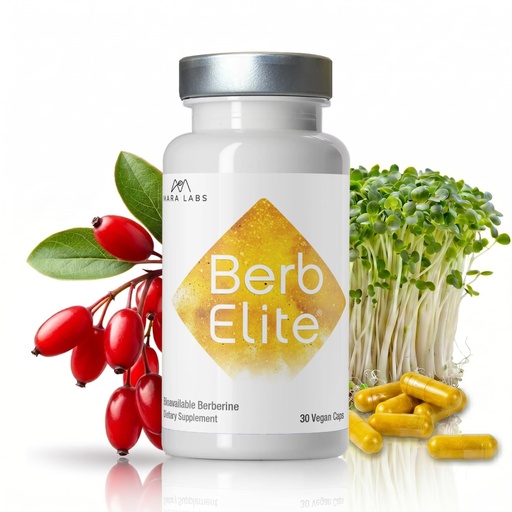 [BRSRAYY6O4PAOHTV] Mara Labs BerbElite | 350mg Berberine HCL & Broccoli Seed Complex for Increase Bioavailability | 30 Vegan Capsules