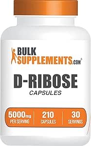 [BRSRMALQDIORQFI4] BulkSupplements.com D-Ribose Capsules - Ribose Supplement, for Energy Support - Gluten Free, 7 Capsules per Serving (5000mg), 210 Count (Pack of 1)