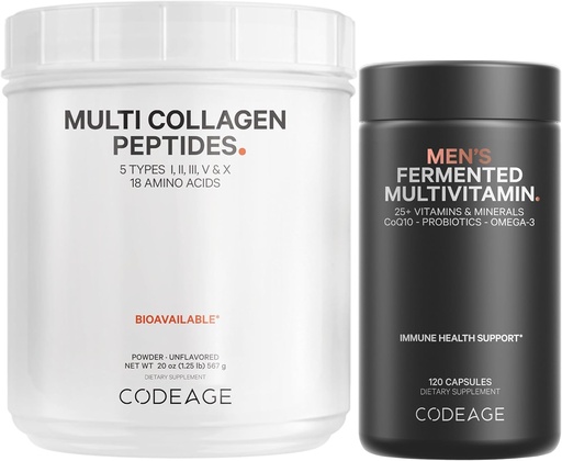 [BRSWYAAQOR5AKHYZ] Codeage - Multi Collagen Protein + Men’s Daily Multivitamin Bundle