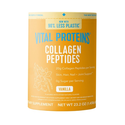 [BRSRAY3QCMPBEDLP] Vital Proteins Collagen Peptides Powder - Grass Fed Collagen Peptides for Hair, Nail, Skin, Bone & Joint Health, Vanilla, 23.2 Ounces