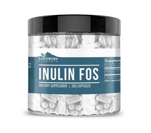 [BRSWYCAHCV5RMEIV] Earthborn Elements Inulin FOS 200 Capsules, Pure & Undiluted, No Additives