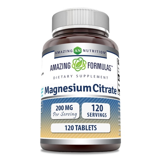 [BRSWKGY6OMEBKF3K] Amazing Formulas Magnesium Citrate | 200 Mg Tablets | Mineral Supplement | Non-GMO | Gluten Free | Made in USA (1 Pack, 120 Count)