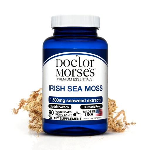 [BRSRAGTQAECBSG35] Irish Sea Moss Advanced Supplement Capsules 1500mg, Ultra Potent Seamoss Advanced with Bladderwrack & Burdock Root, Made in FDA-Registered, NSF-Certified Facility, Overall Health Support, 90 Capsules