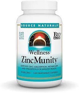 [BRSW2BQ2OEDQA3I2] Source Naturals Wellness ZincMunity, Supports Zinc Absorbtion, Metabolism, and Utlization for Immune Health*, 50 mg Zinc - 120 Vegetarian Capsules
