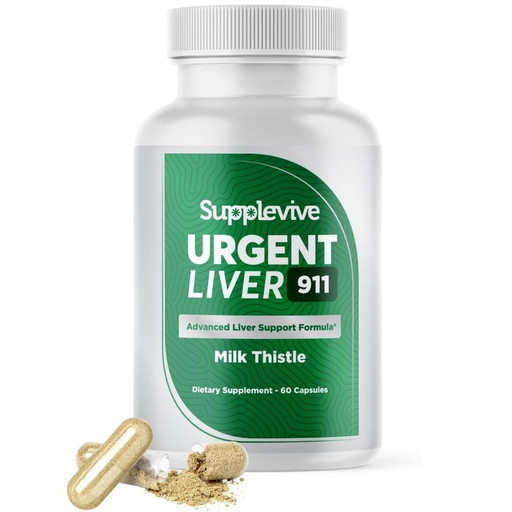 [BRSROH3QDIBQKCL6] Supplevive Urgent Liver 911 Herbal Liver Support Supplement Liver Cleanse Detox & Repair Formula with Milk Thistle Silymarin Dandelion Root and Artichoke Extract for Liver Health, 60 Capsules (1)