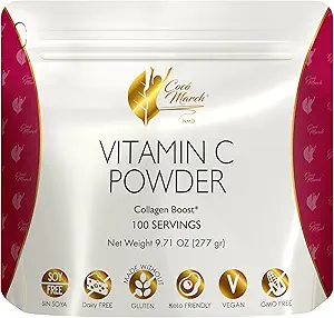 [BRSROFLYBMJWAGTG] Cocó March N.M.D 1000 mg Vitamin C Powder- for Collagen Production & Immune Support, Zinc, Bromelain, Quercetin, L-Lysine - Free from: Gluten Dairy, Soy, GMOs, Vegan and Keto Friendly 10 Oz