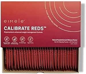 [BRSRA2T3AANQYCIY] eimele Calibrate Reds | Natural Weight Control Formula for Women & Men | Reduce Cravings | Healthy Weight Support | Vegan | 30 Sachets (2g Powder ea)