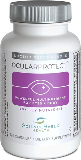 [BRSW2GARCQIBSALX] OcularProtect - Daily Multivitamin med Advanced Eye Health Support - 40 + Key Nutrients, Antioxidanter och växtbaserade föreningar - Inkluderar FloraGLO Lutein, Zeaxanthin, Alpha Lipoic Acid - 120 kapslar