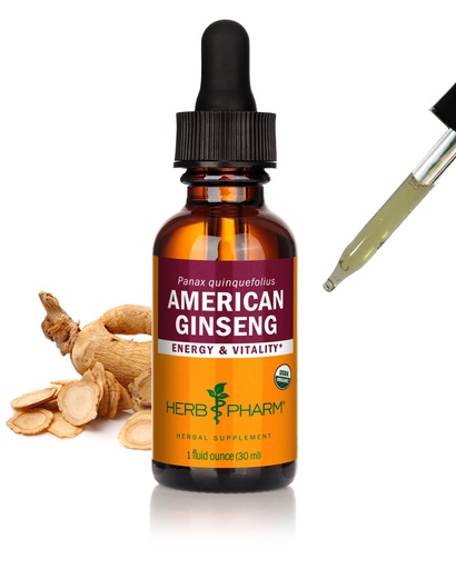 [BRSWIYTYOZ6AEELK] Herb Pharm Certified Organic American Ginseng Extract - 1 Ounce