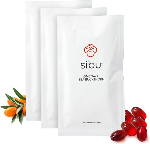 [BRSWIFY2BFYWY2TM] sibu Sea Buckthorn Omega-7 Softgels (90-Day Refill Sachet) – Supplement for Healthy Skin, Hair, Nails and Dryness