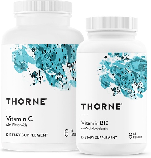 [BRSRAYICCINW2HTJ] THORNE - Trousse de bien-être - Vitamine C & B12 - Soutient la santé cardiaque, nerveuse, immunitaire et tissulaire - 60 à 90 portions