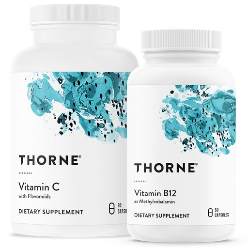 [BRSRAYICCINW2HTJ] THORNE - Wellness Bundle - Vitamin C & B12 - Supports Heart, Nerve, Immune, and Tissue Health - 60 to 90 Servings