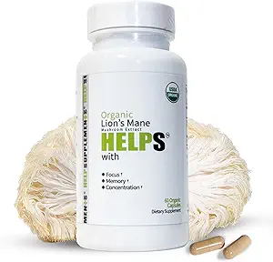 [BRSROH34DMOWYYI6] Organic Lion's Mane Mushroom Capsules | 1000mg Lions Mane Powder Extract Supplement | Dietary Herbal Supports for Focus, Memory, Digestion & Immune Health | Gluten, Soy, Milk-Free | 60 Capsules