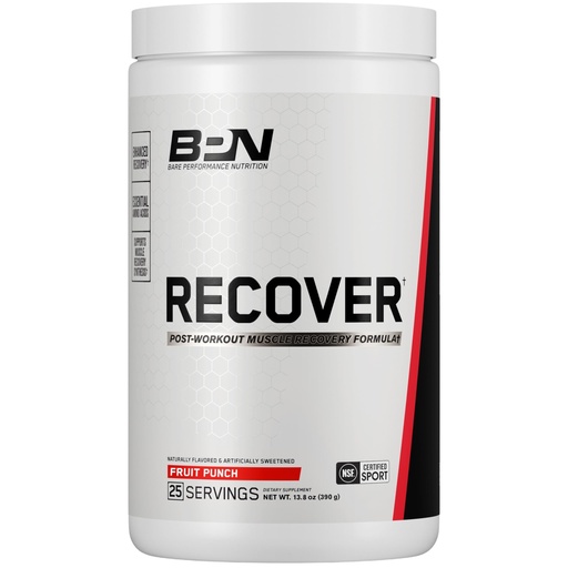 [BRSREGA5AANAYF3U] BARE PERFORMANCE NUTRITION BPN Recover Post‑Workout Enhanced Muscle Recovery Drink Mix – Essential Amino Acids with Amino9®, CherryPURE® Tart Cherry & Carnitine, 25 Servings, Fruit Punch