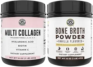 [BRSRMY3QOQNGAA3K] Left Coast Performance Vanilla Bone Broth and Multi Collagen Powder for Joint, Hair, Skin, and Nails Support