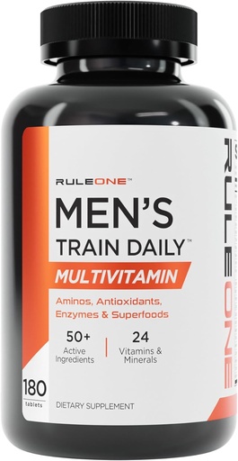 [BRSWGY3QBAMAK237] Rule 1 R1 Men’s Train Daily - 180 Tablets - Sports Multivitamin with Aminos, Antioxidants, Enzymes & Superfoods - 60 Servings