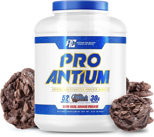 [BRSWGGATCQIRQCA6] Ronnie Coleman Signature Series Pro-Antium Whey Protein Powder with BCAA’s and EAA’s, Creatine for Recovery and Lean Muscle Support, 30g Protein Per Serving, Double Chocolate Cookie, 5 Lb