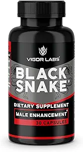 [BRSWIEIYOQMQMF3M] Black Snake by VIGOR LABS - Male Enhancement Capsules (30 Capsules), Boosts Blood Flow, Size and Hardness. Powerful Proprietary Blend of Natural Ingredients. Made in The USA
