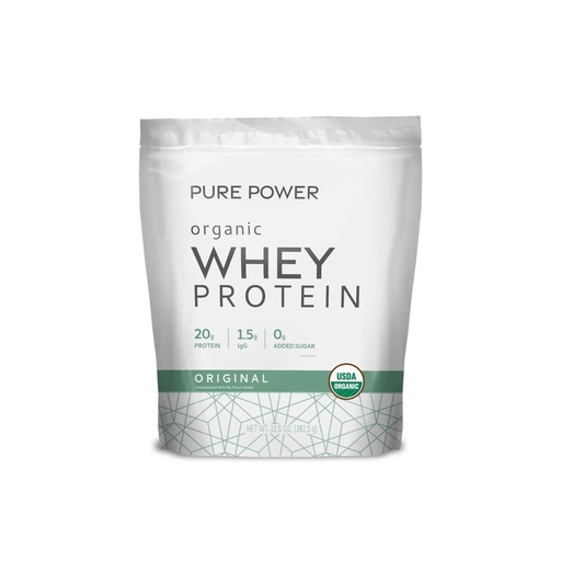 [BRSWY23RBEHAAET3] Dr. Mercola Pure Power Organic Whey Protein - 20 g Protein - Supports Muscle Growth & Energy - Grass-Fed Whey Concentrate - 15 Servings (20.60 oz) - Original