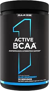 [BRSWGZA5CB6W2YDX] Rule 1 Active BCAA - Performance, Hydration, and Recovery Support with 5g BCAAs + Electrolytes, L-Glutamine, and Citrulline (30 Servings, Blue Raspberry)