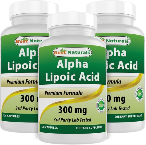 [BRSW2AQPAENGYCTH] Best Naturals Alpha Lipoic Acid 300 mg 120 Capsules (120 Count (Pack of 3))