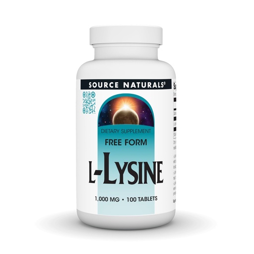 [BRSWIHL4BUGAYEIZ] Source Naturals Free-Form L-Lysine Free Form, 1,000 mg - 100 Tablets | Amino Acid Supplement Supports Energy Production & Collagen Formation