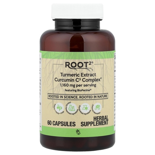 [BRSWIZD7AQDAO2I5] Vitacost Root2®, Turmeric Extract Curcumin C3 Complex®, 60 Capsules