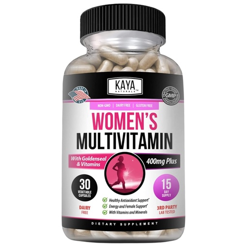 [BRSRMEA2BABGKFY7] Kaya Naturals Women's Multivitamin, Overall Healthy Antioxidant, and Immune Support, Vitamins A, D, C, E, Biotin, Folic Acid, & Multi-Mineral, Energy & Metabolism Vitamin Supplement 30 Count