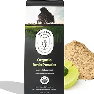 [BRSROGI3DIBGOC3P] Organic Amla Powder (Indian Gooseberry) | 8.01 oz | USDA Organic & Non-GMO | Raw from India | Healthy Hair & Skin | Recyclable Kraft Bags