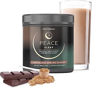 [BRSRAGQ2CEBBQALD] Peace Sleep - Sleep and Recovery Chocolate Powder Drink Mix - Sleep Aid Supplement with GABA, L-Tryptophan, L-Theanine, Glycine - for Tranquil Sleep, Restful Nights, Productive Days - Gluten Free