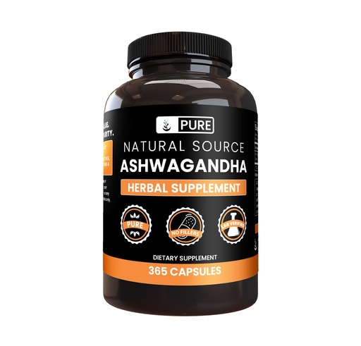 [BRSWYBIBOV6RQ3DZ] Pure Original Ingredients Ashwagandha (365 Capsules) No Magnesium Or Rice Fillers, Always Pure, Lab Verified