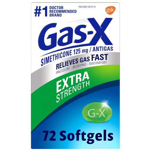 [BRSWIY32BUAQOFI7] Gas-X Extra Strength Gas Relief Softgels with Simethicone 125 mg for Bloating Relief - 72 Count