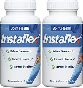 [BRSWYZYTAEMWM33O] Instaflex Joint Support Supplement - Clinically Studied Joint Relief Blend of Glucosamine, MSM, White Willow, Turmeric, Ginger, Cayenne, Hyaluronic Acid - 180 Capsules