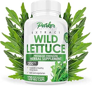 [BRSWYEI5BV7Q2CD7] Parker Naturals Wild Lettuce Extract – Herbal Sleep Supplement 1200mg, 4:1 Concentrated, Vegan Capsules, Soothes Discomfort, 60 Servings, 120 Count
