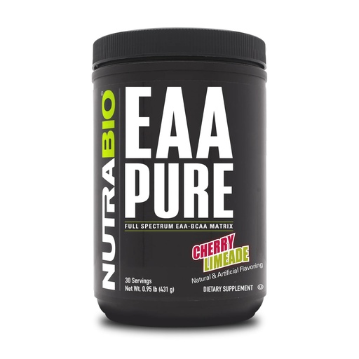 [BRSWYZT3CADWOEQ3] NutraBio – EAA Pure – 9 Amino Acids – Muscle Repair and Recovery, 30 Servings, Cherry Limeade – Pre or Post Workout – All Day Recovery